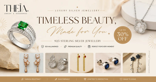 Shop elegant 925 sterling silver earrings at Theia. Discover chic studs, danglers & timeless designs crafted to shine every day. Skin-friendly, premium quality jewellery for every occasion.