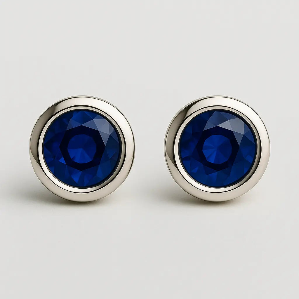 Blue Stud Silver Earrings My Store