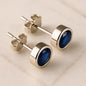 Blue Stud Silver Earrings My Store